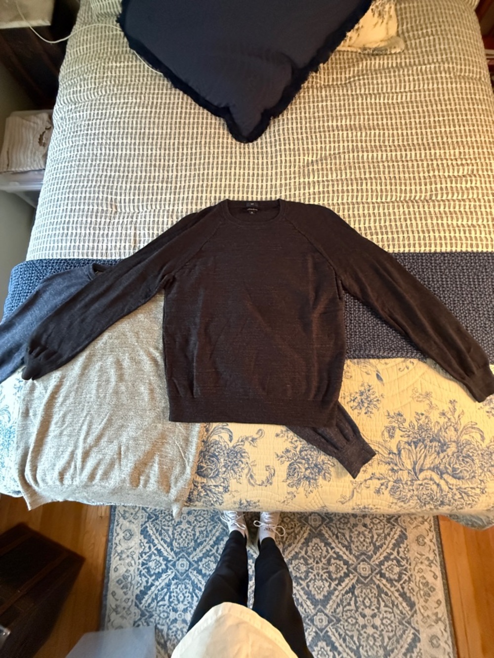J. Crew Men's Slim Crewneck Sweater in Dark Charcoal